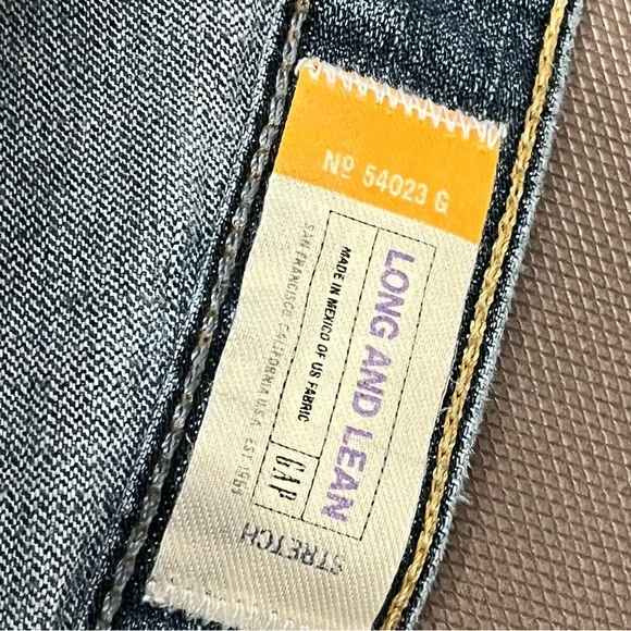 Gap 1969 Sz 12 Long & Lean Flare Jeans Stretch Women's 30" Inseam Y2K Wide Leg - Picture 3 of 11